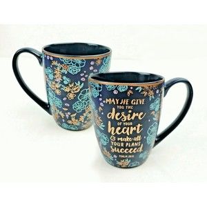 Inspirational Coffee Mug Bible Verse Scripture Desire of Your Heart Psalm 20:4